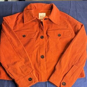 Avec Les Filles Rust Corduroy Shacket